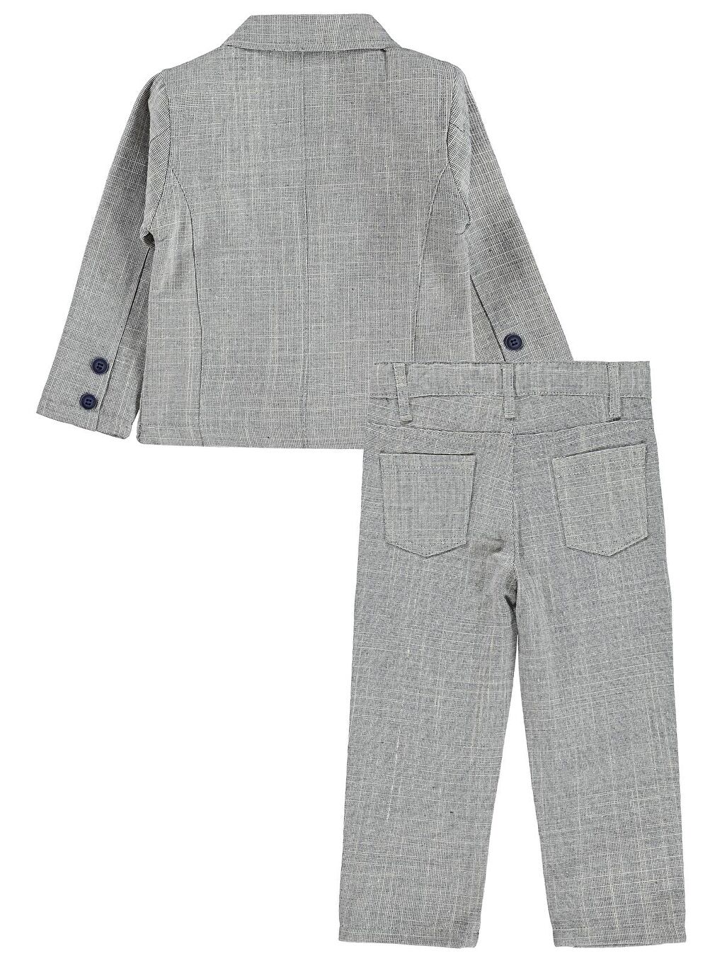 Boys Ceketli 3'lü Keten 2-5 Yaş Takım - Gri-2