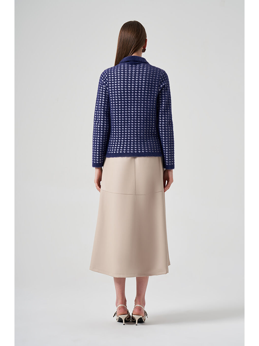 Lacivert Triko Düğme Detay Kısa Hırka 7007 Laci-3