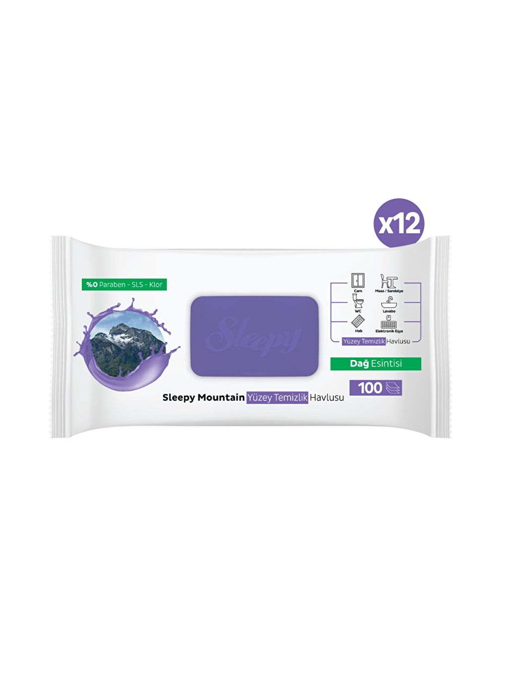 Mountain Yüzey Temizlik Havlusu&Mendili Dağ Esintisi 12x100 (1200 Yaprak)-2