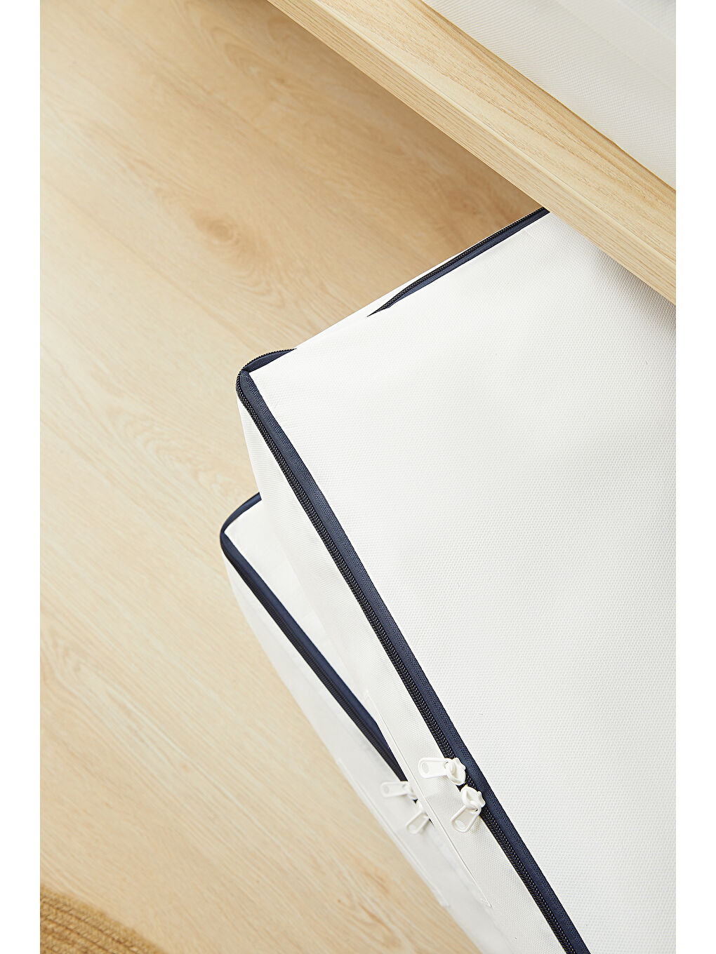 4'lü Lacivert Fermuarlı Beyaz Renk Stuff & Things Hurç Set-2