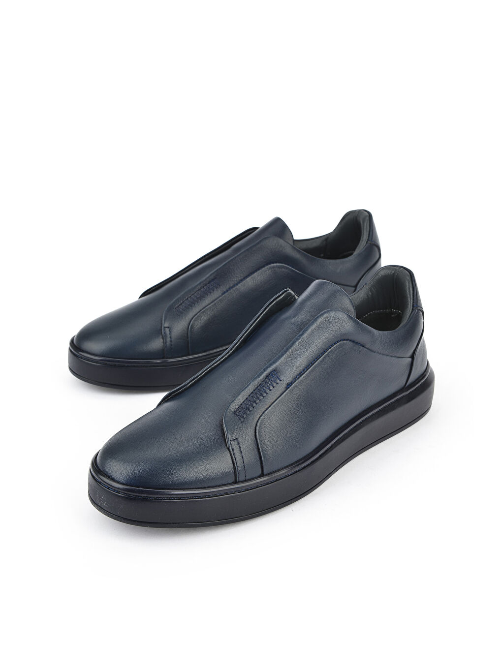 Erkek Hakiki Deri Sneaker 143983Z060 Lacivert
