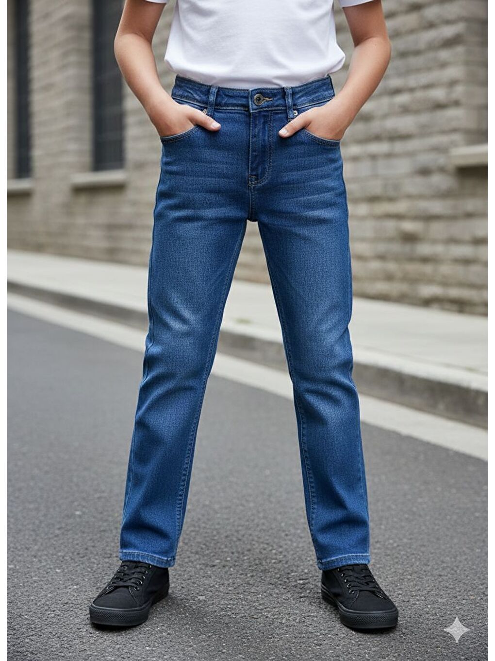 Mavi Erkek Çocuk Elastanlı Taşlanmış Jean Pantolon PNT2606