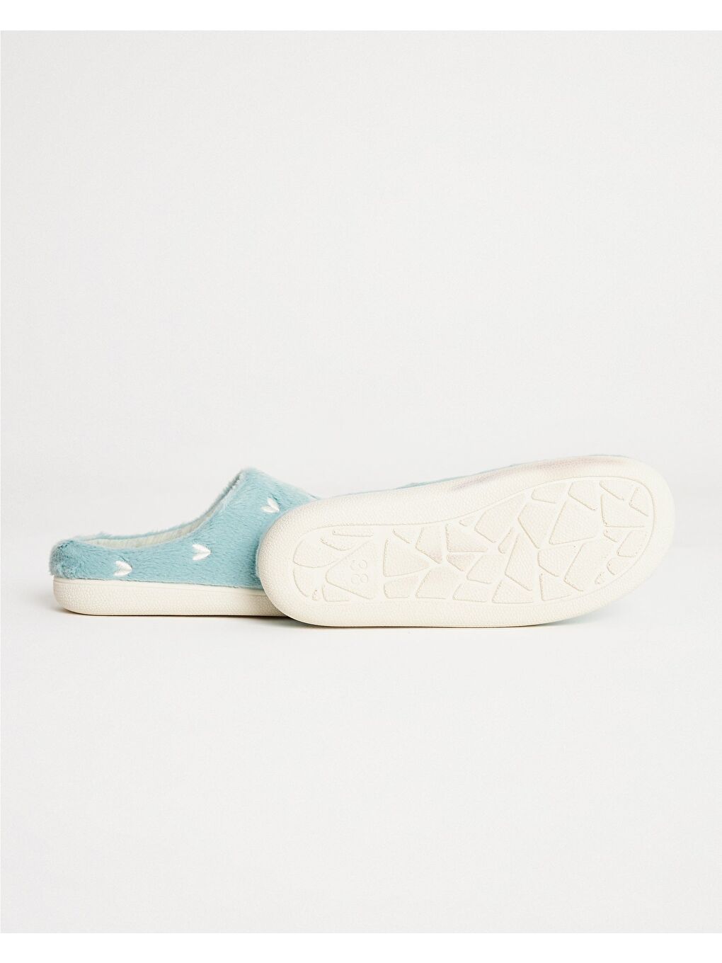 Yeşil Kadın Kalp Desenli Ev İçi Ayakkabı - Herz-1