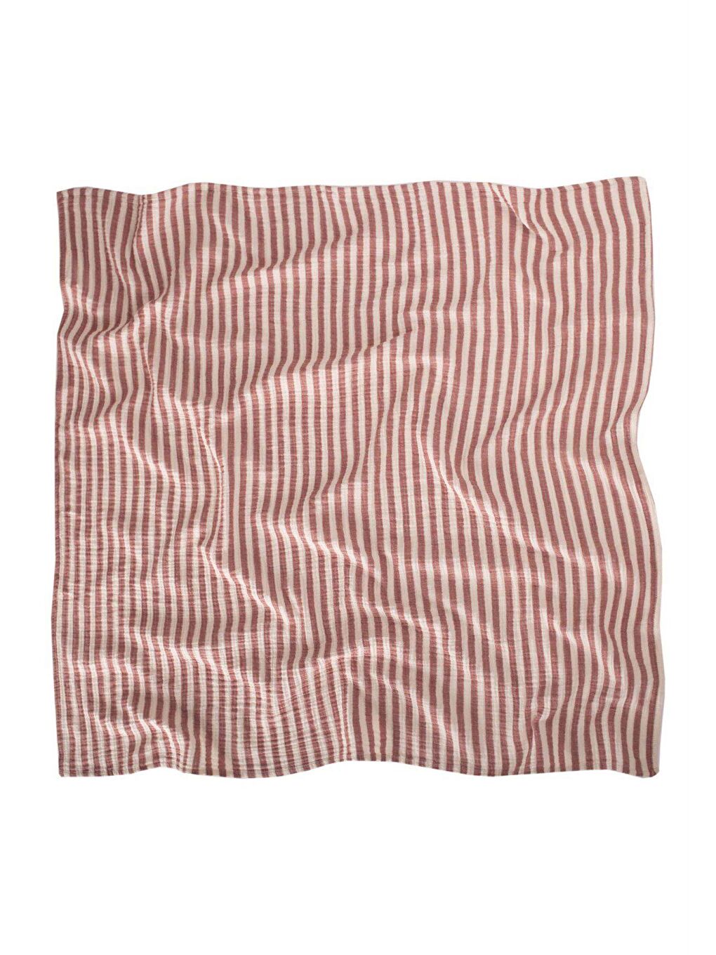 Kahverengi Naturel Battaniye 90X100 cm Rust Kalın Çizgili-1