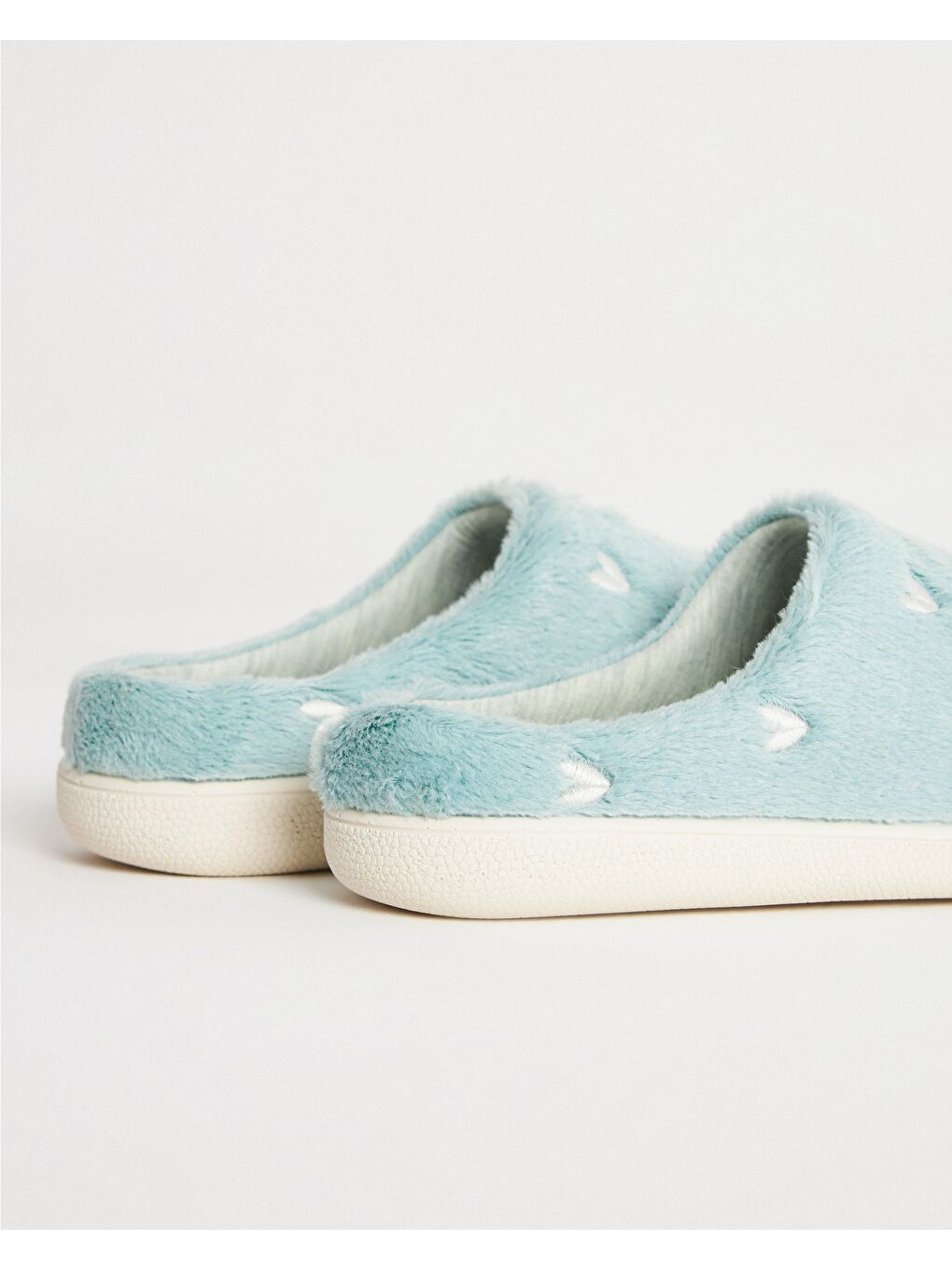 Yeşil Kadın Kalp Desenli Ev İçi Ayakkabı - Herz-2