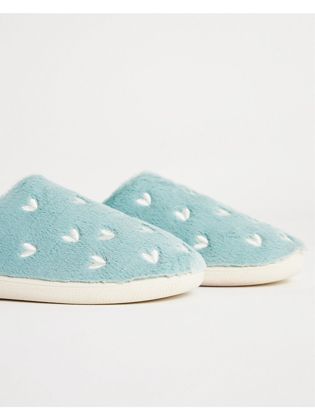 Yeşil Kadın Kalp Desenli Ev İçi Ayakkabı - Herz-3