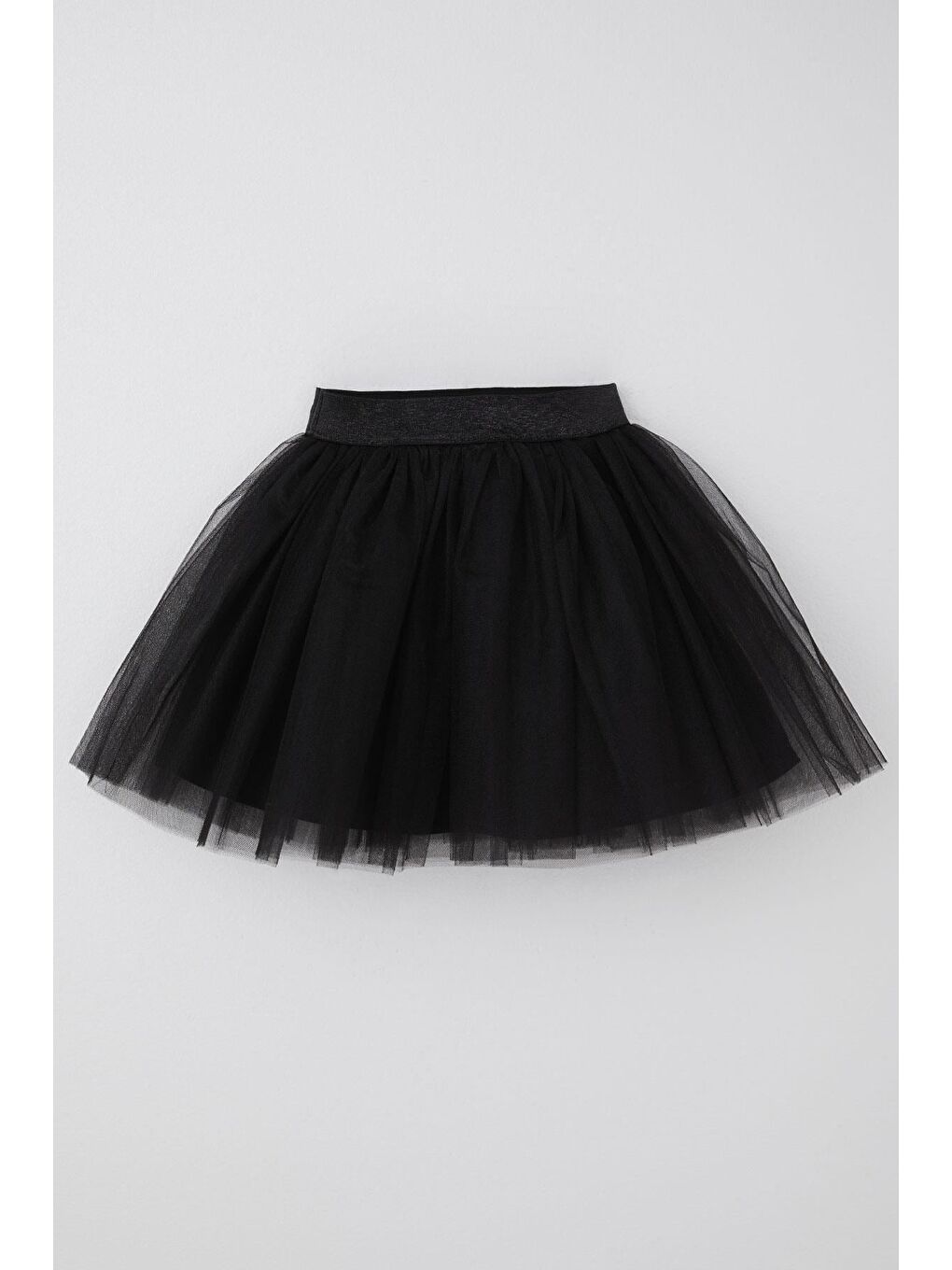 Kız Çocuk Tütü Etek Simli Beli Lastikli Siyah (5-10 Yaş)-1