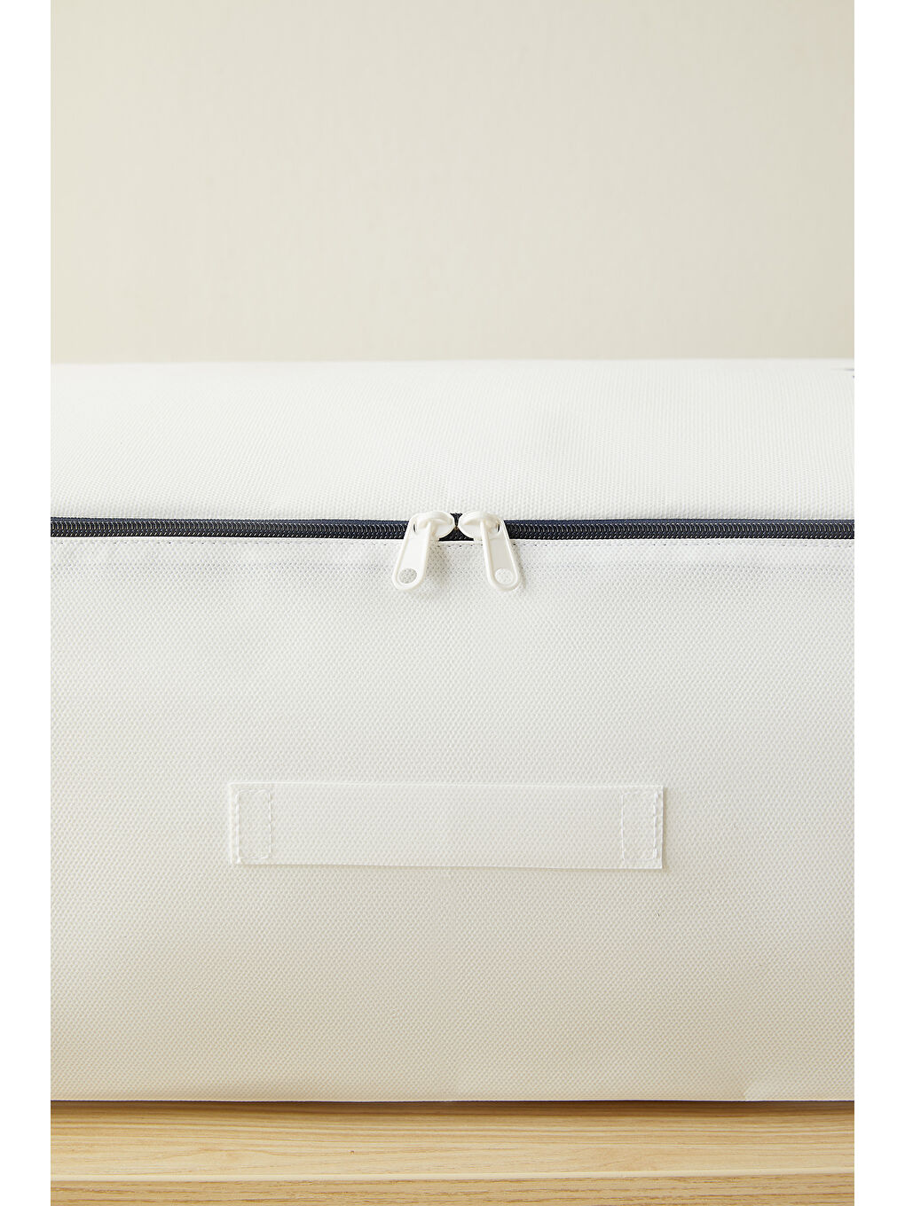 2'li Büyük Boy Lacivert Fermuarlı Beyaz Renk Stuff & Things Baza Altı Hurç Set 62 x 46 x 22 cm-2