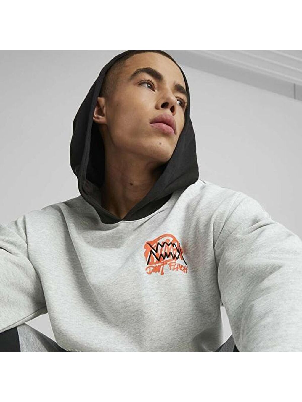 Boroughs Erkek Gri Kapüşonlu Hoodie-1