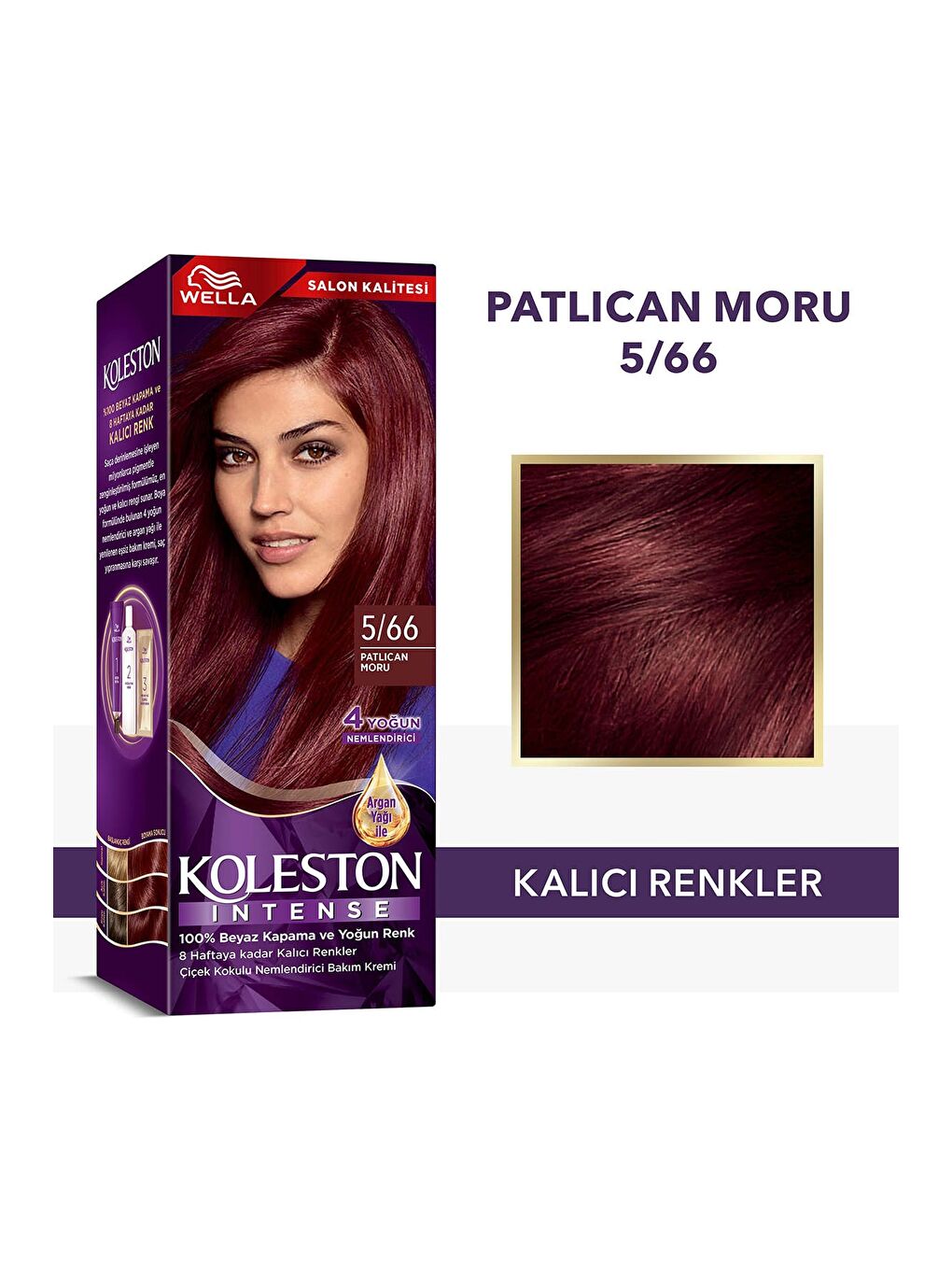 Wella Renksiz Koleston Intense Saç Boyası 5/66 Patlıcan Moru - Salon Kalitesi