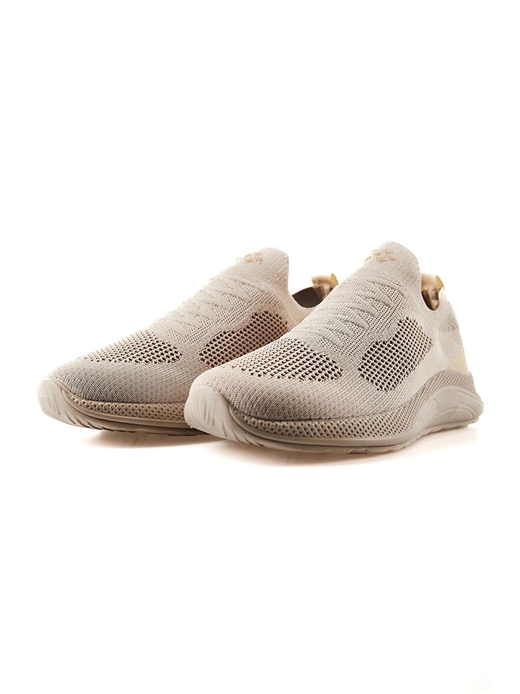 Bej Yüksek Taban Fileli Bağcıksız Hafif Esnek Erkek Spor Ayakkabı - 89120-1