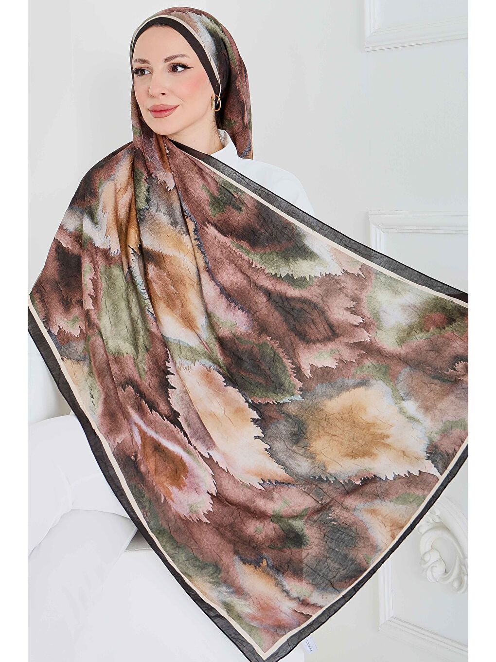Kahverengi Natural Harmony Bambu Crash Şal Açik Kahve - 27914-ACIK-KAHVE