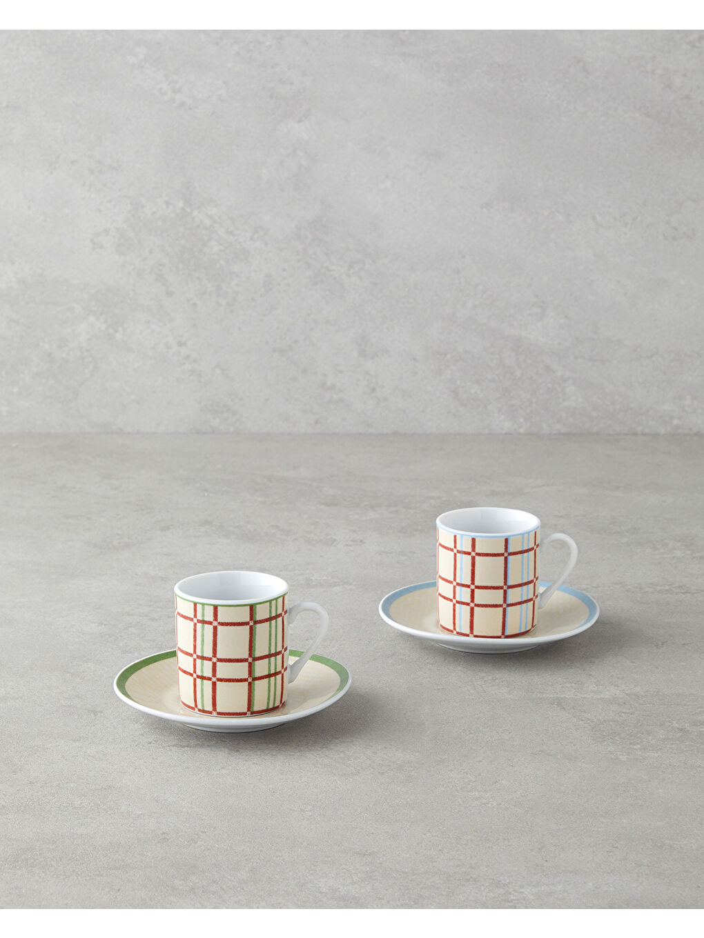 Beyaz Vibe Porselen 4 Parça 2 Kişilik Kahve Fincan Takımı 80 ml Renkli