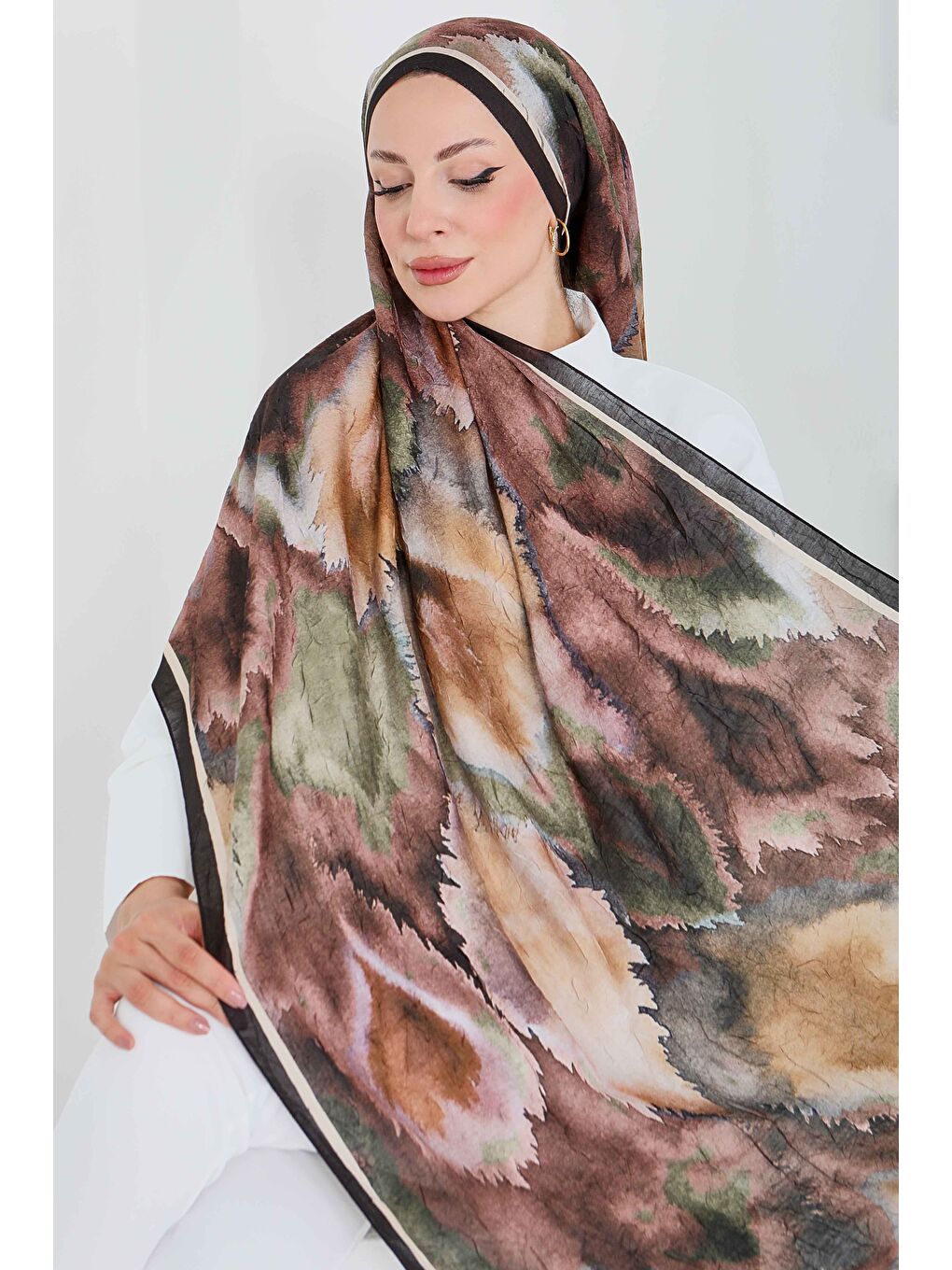 Kahverengi Natural Harmony Bambu Crash Şal Açik Kahve - 27914-ACIK-KAHVE-3