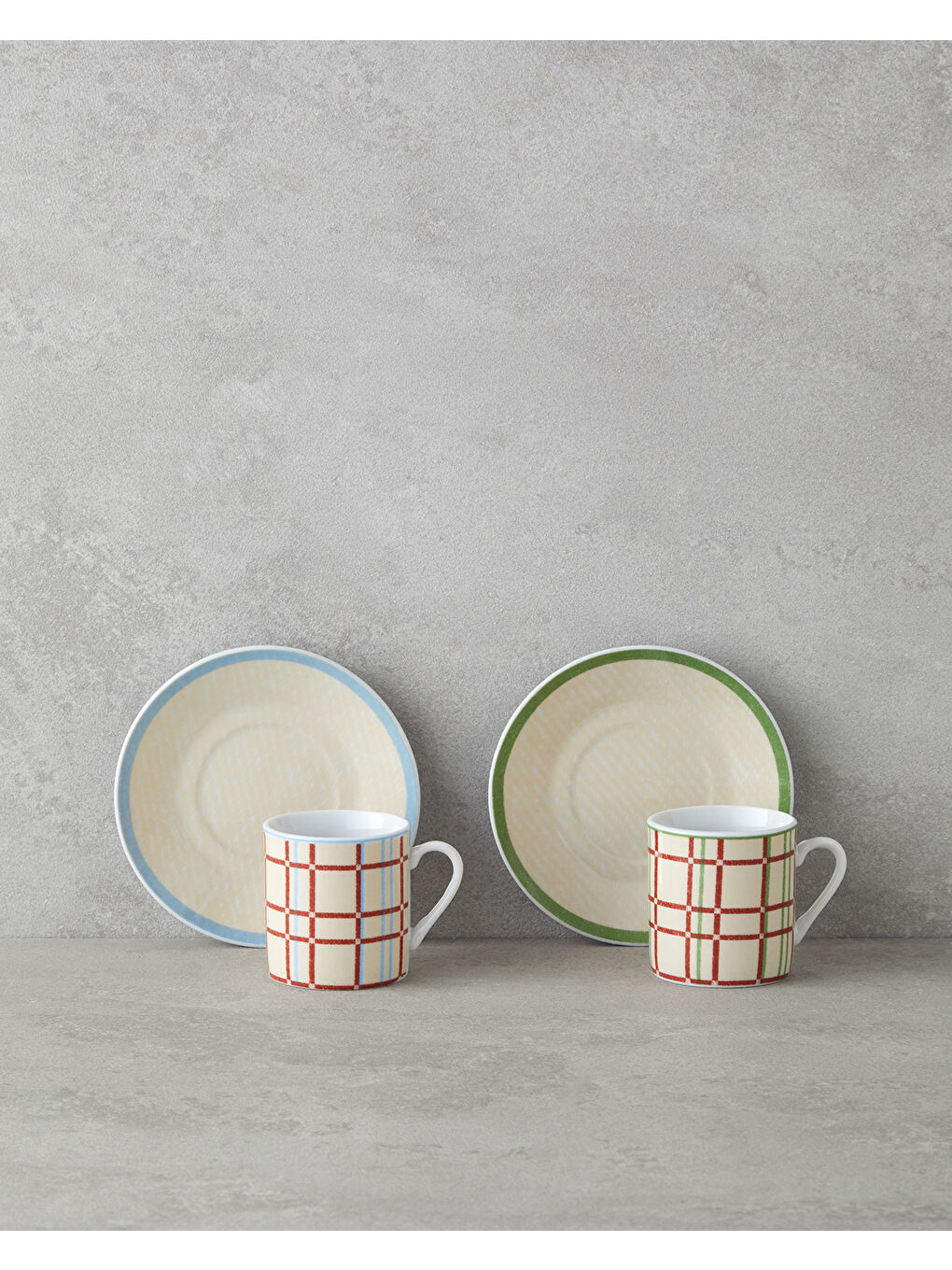 Beyaz Vibe Porselen 4 Parça 2 Kişilik Kahve Fincan Takımı 80 ml Renkli-1