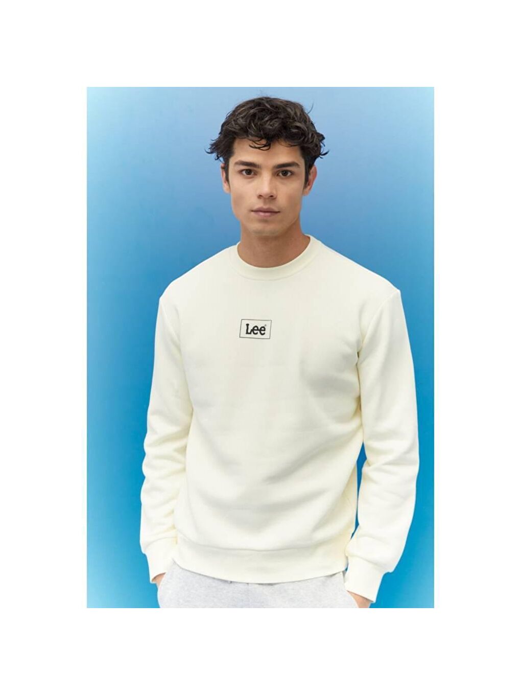 Lee Beyaz Erkek Beyaz Sweatshirt