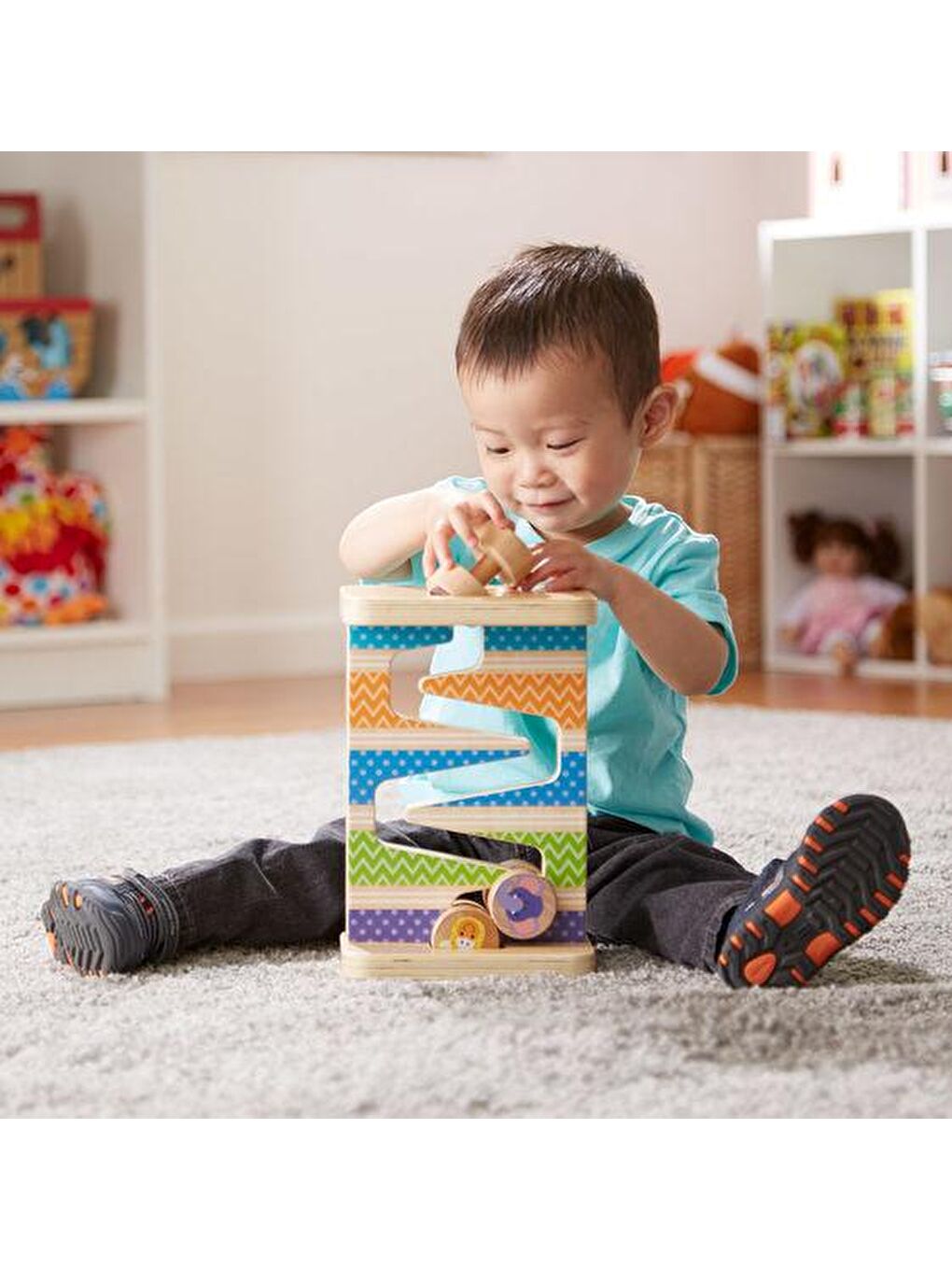 Melissa and Doug Karışık Ahşap Safari Zig-Zag Kule - 1