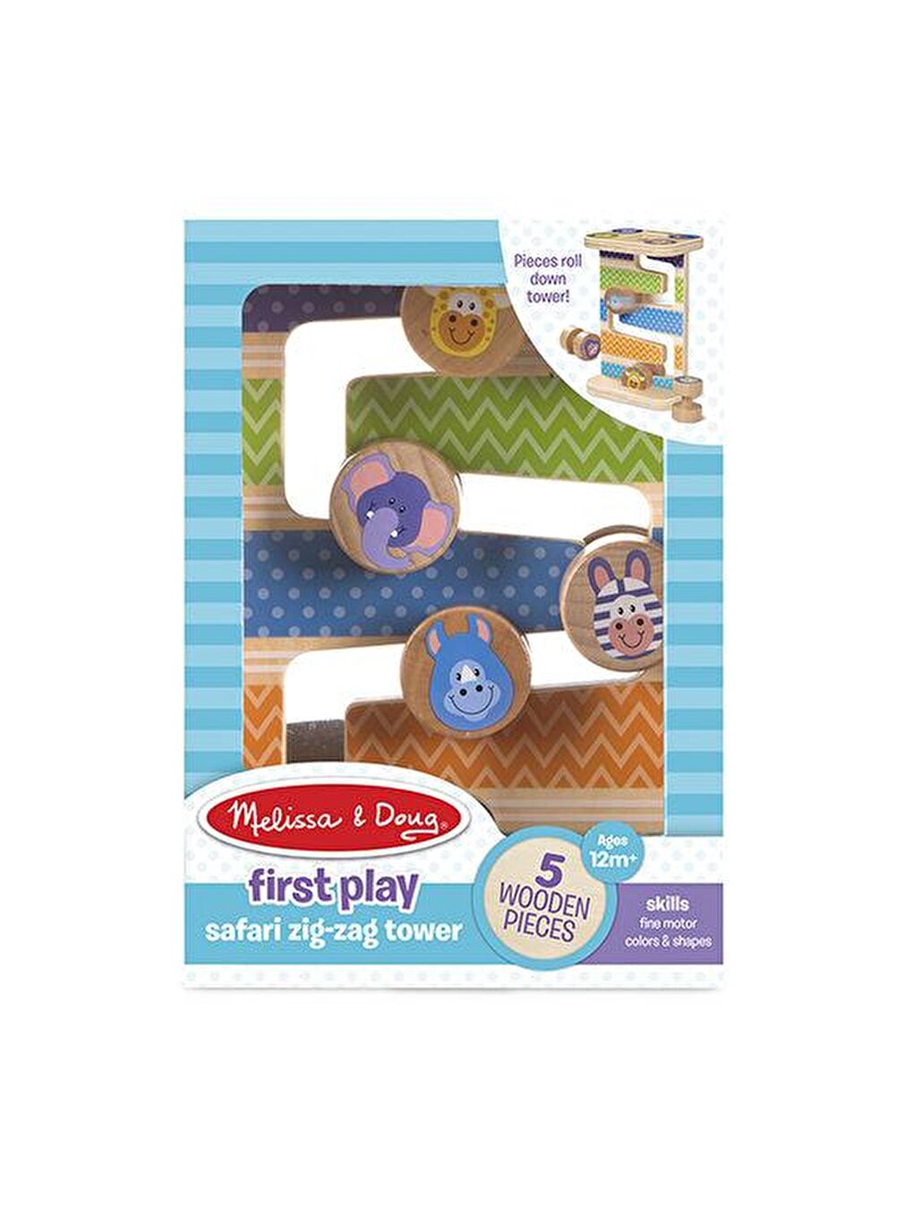 Melissa and Doug Karışık Ahşap Safari Zig-Zag Kule - 4