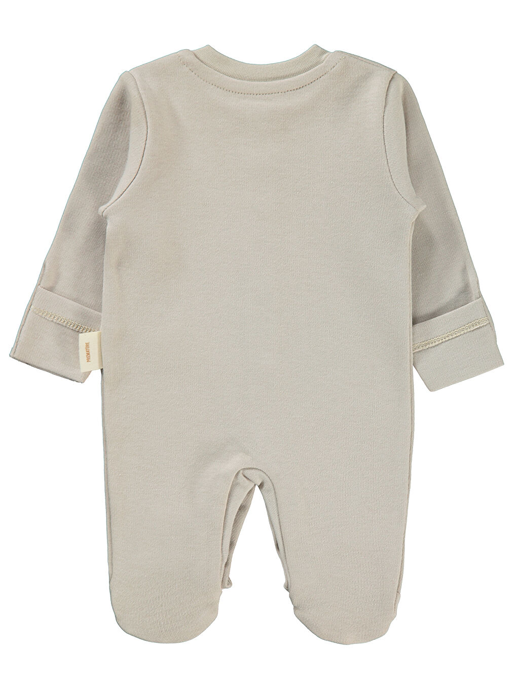 Baby Prematüre Organik Patikli Tulum Açık Bej-2