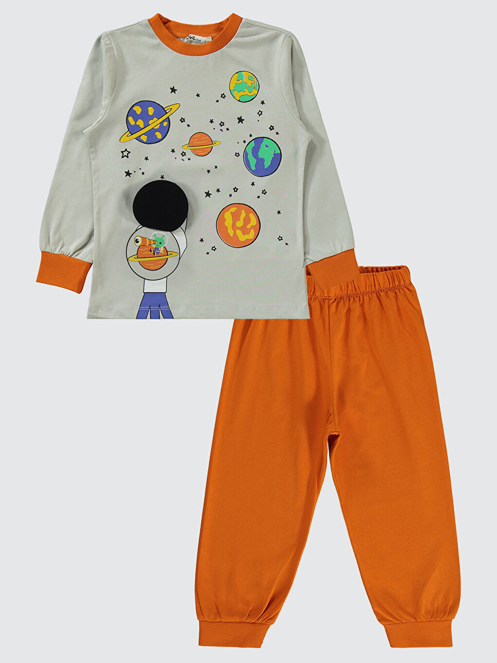 Turuncu Boys Erkek Çocuk Pijama Takımı 2-5 Yaş Oranj-2