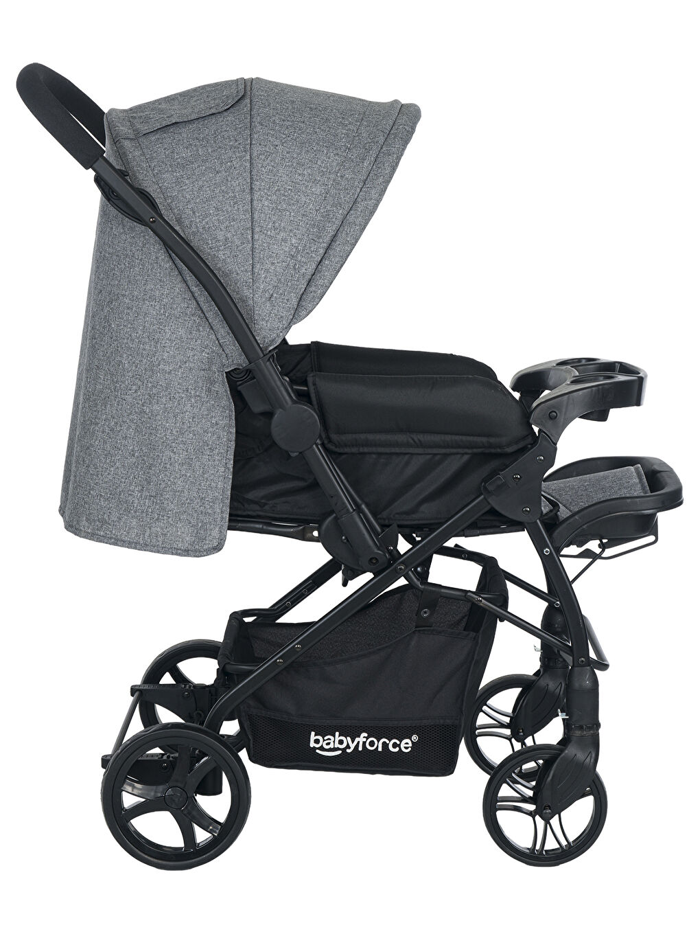 Bella Plus Çift Yönlü Bebek Arabası Gri-3