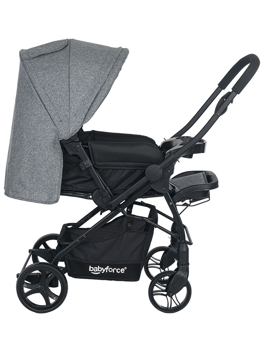 Bella Plus Çift Yönlü Bebek Arabası Gri-4