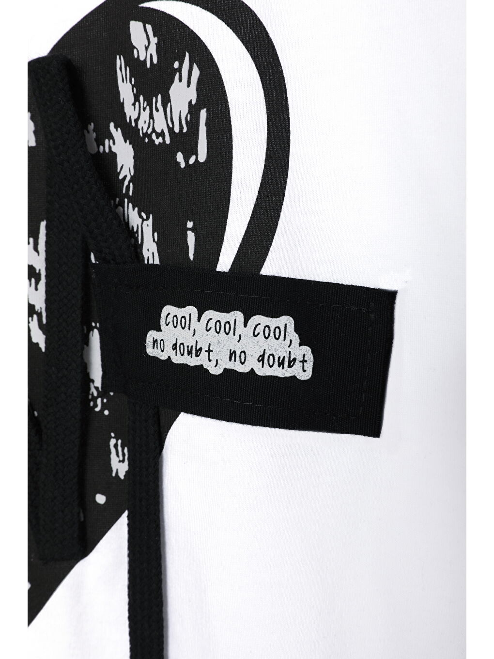 Kalp Baskılı Kısa Kol Tişört Beyaz-2