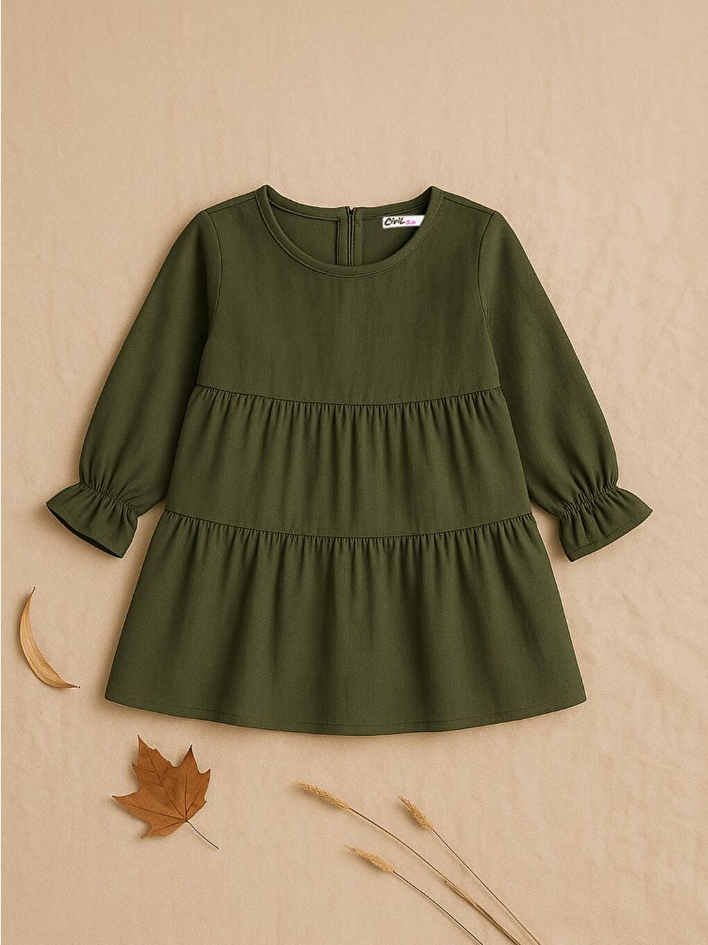 Haki Girls Kat Kat 2-5 Yaş Elbise-2