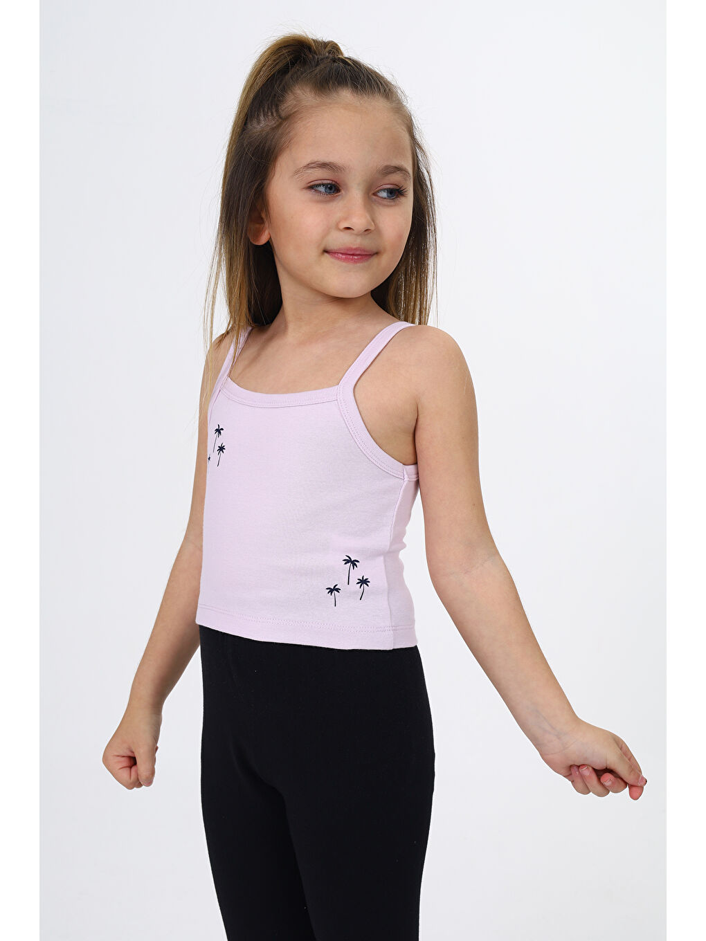 Lila Kız Çocuk Baskılı Atlet-1