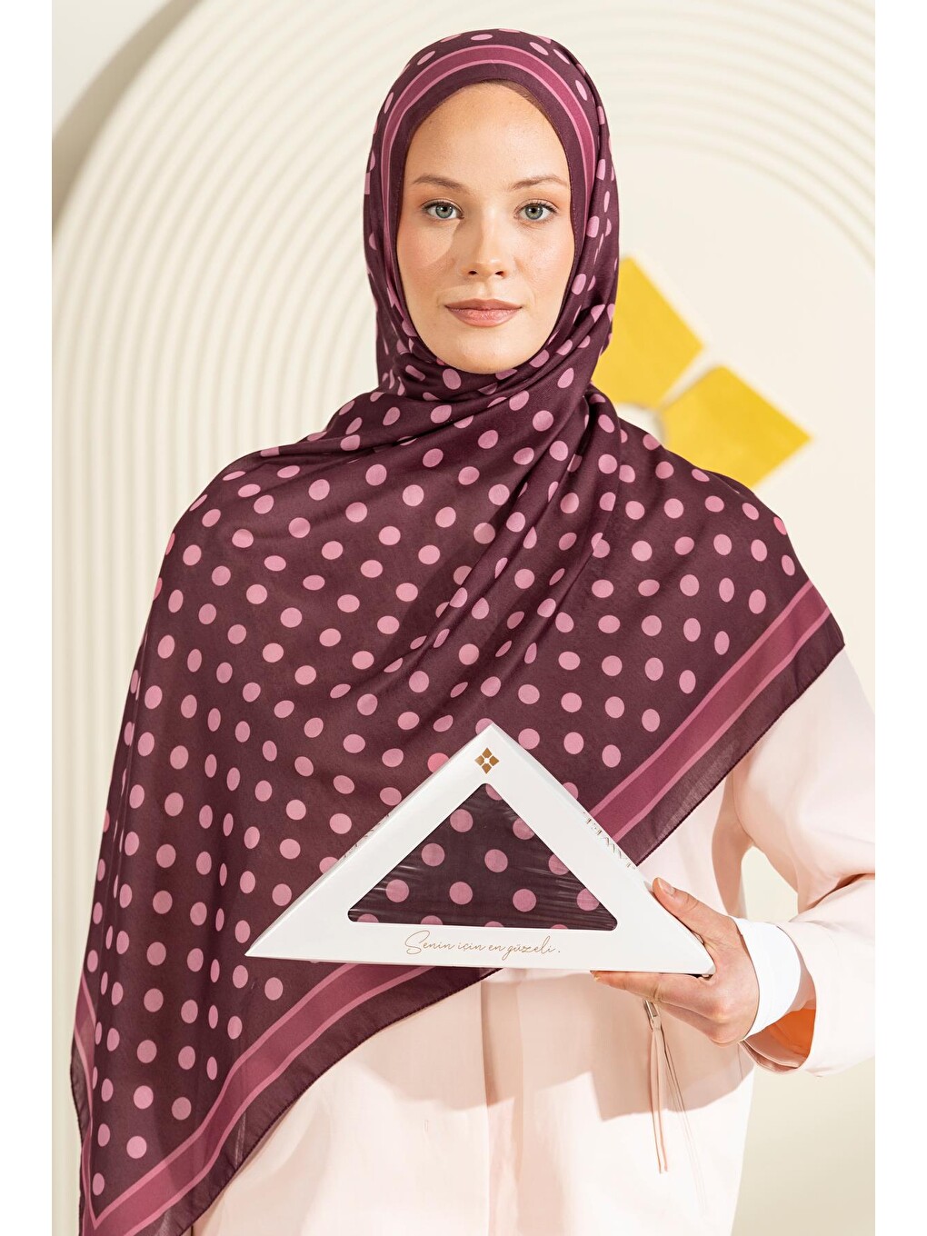 Bordo Kayma Yapmayan Soft Şal Puantiyeli-3