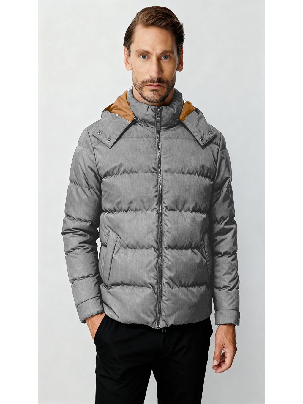 Gri Erkek Grİ Standart Şişme Mont