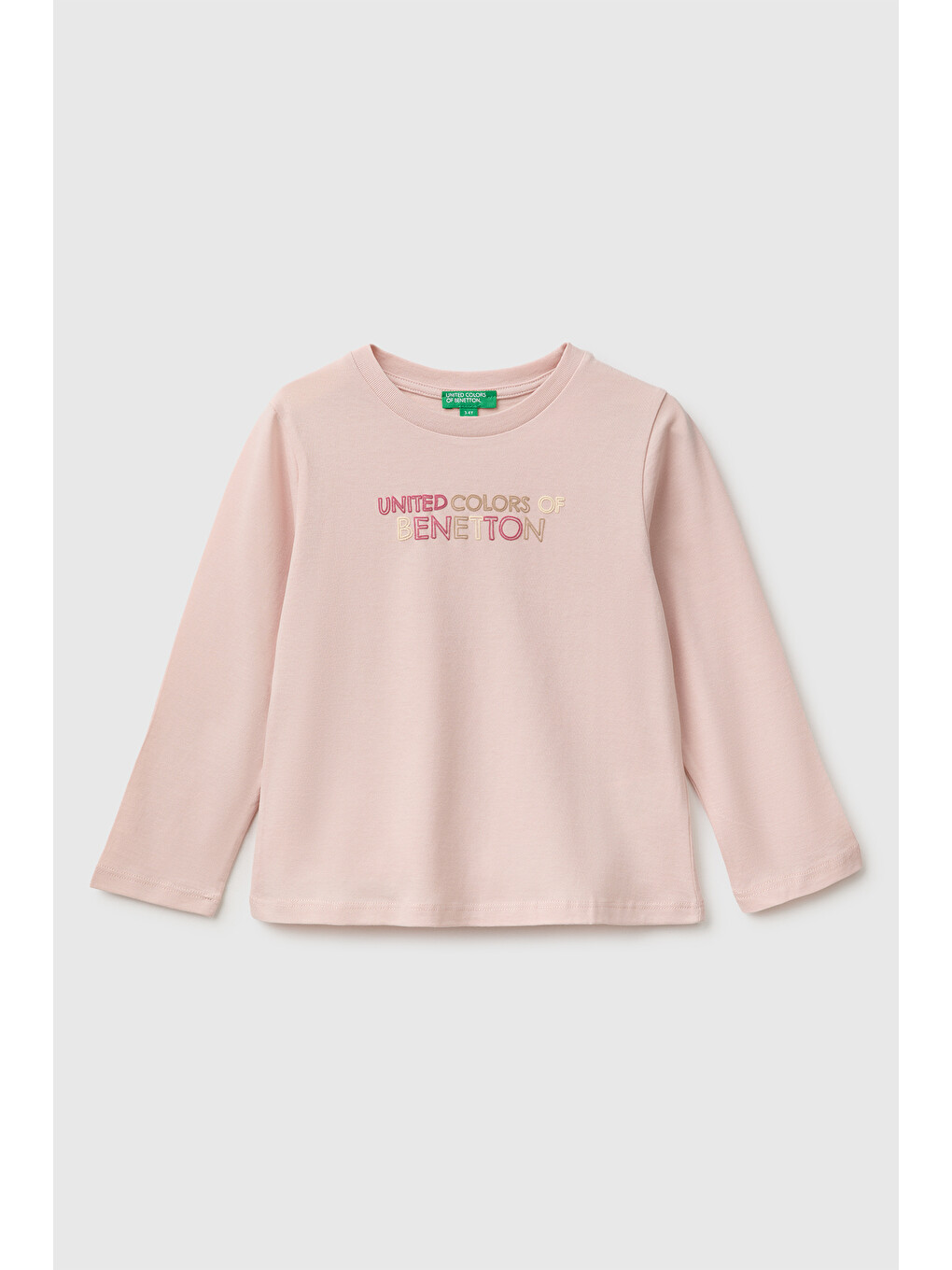 Pembe Kız Bebek Pudra Önü Baskılı Uzun Kollu Tişört