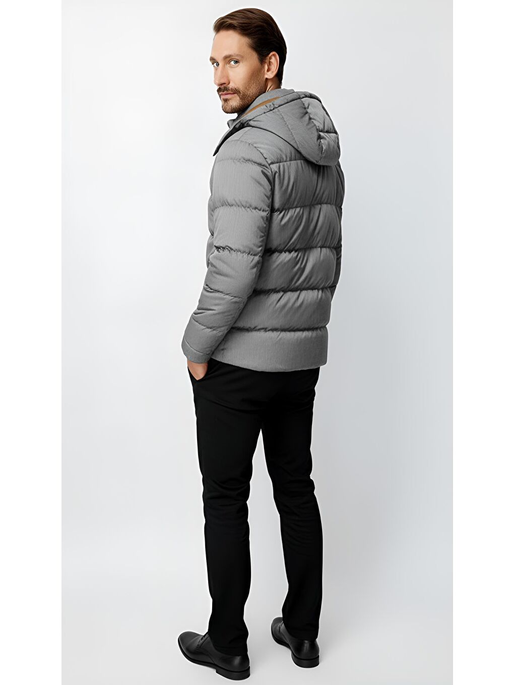 Gri Erkek Grİ Standart Şişme Mont-2
