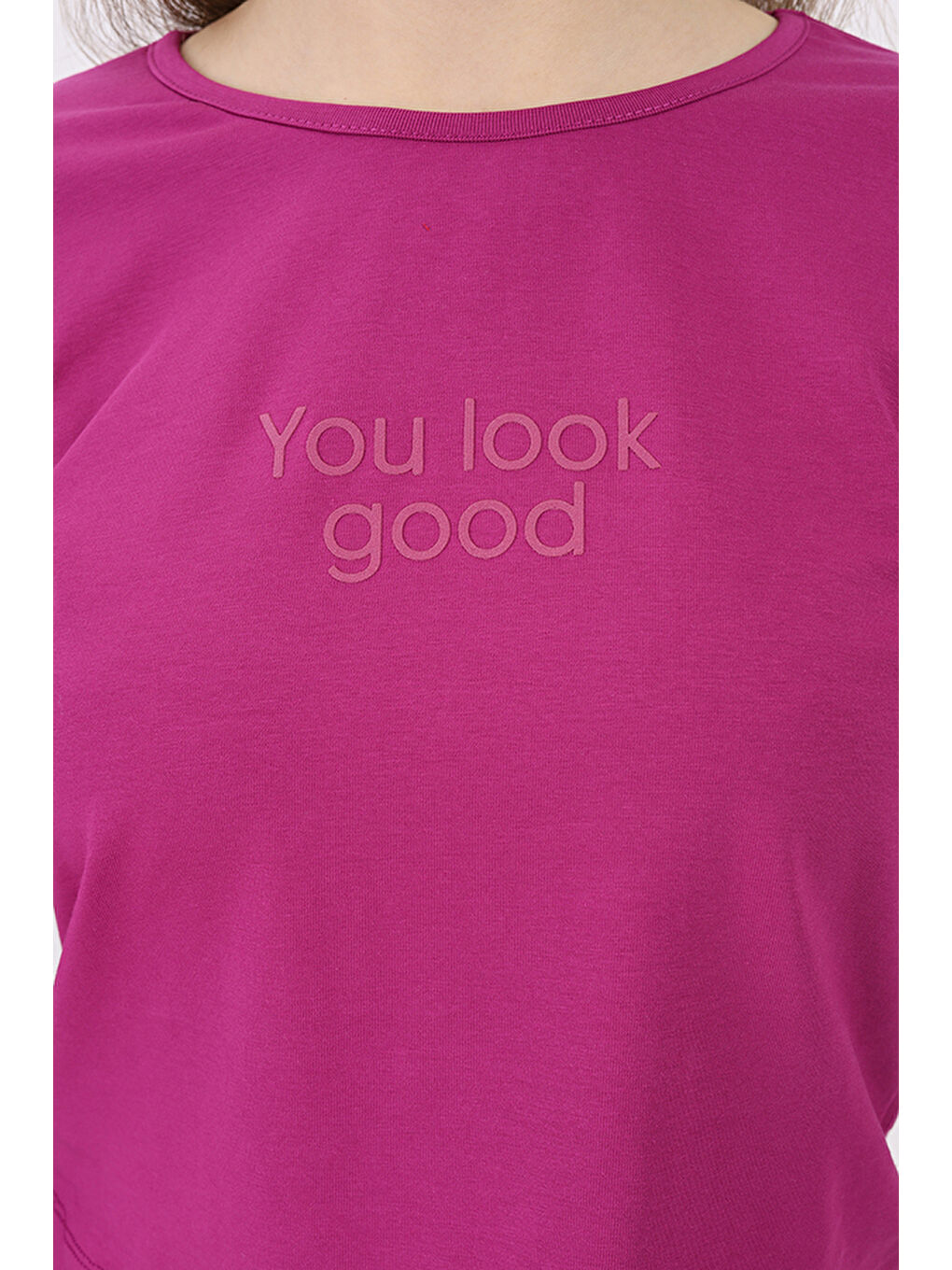 Mürdüm Kız Çocuk Baskılı Tişört-2