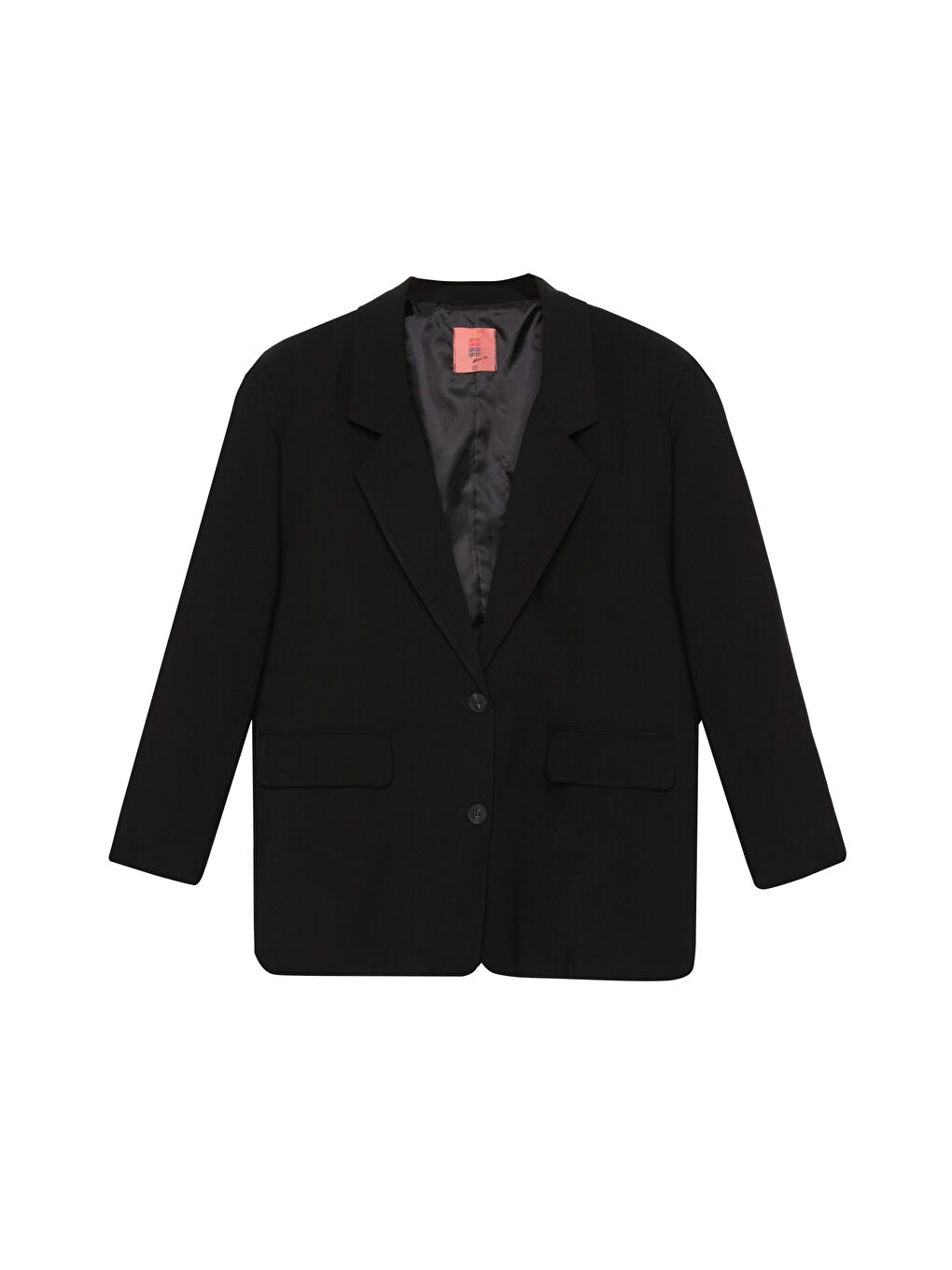 QUZU Çift Düğmeli Oversize Blazer Ceket Siyah