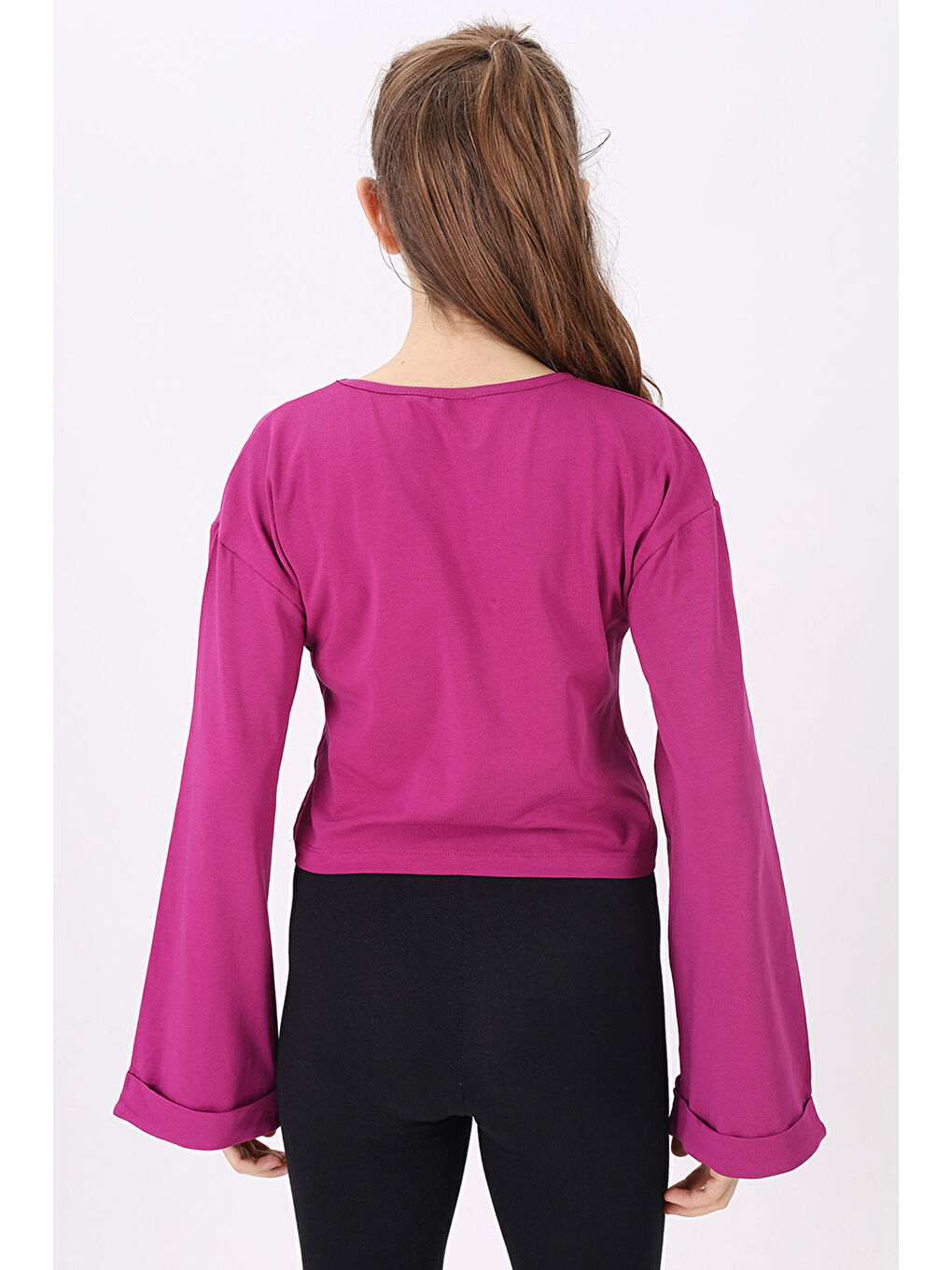 Mürdüm Kız Çocuk Baskılı Tişört-3