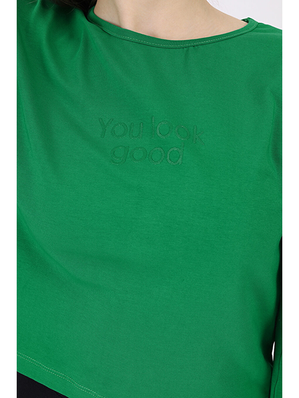 Yeşil Kız Çocuk Baskılı Tişört-2