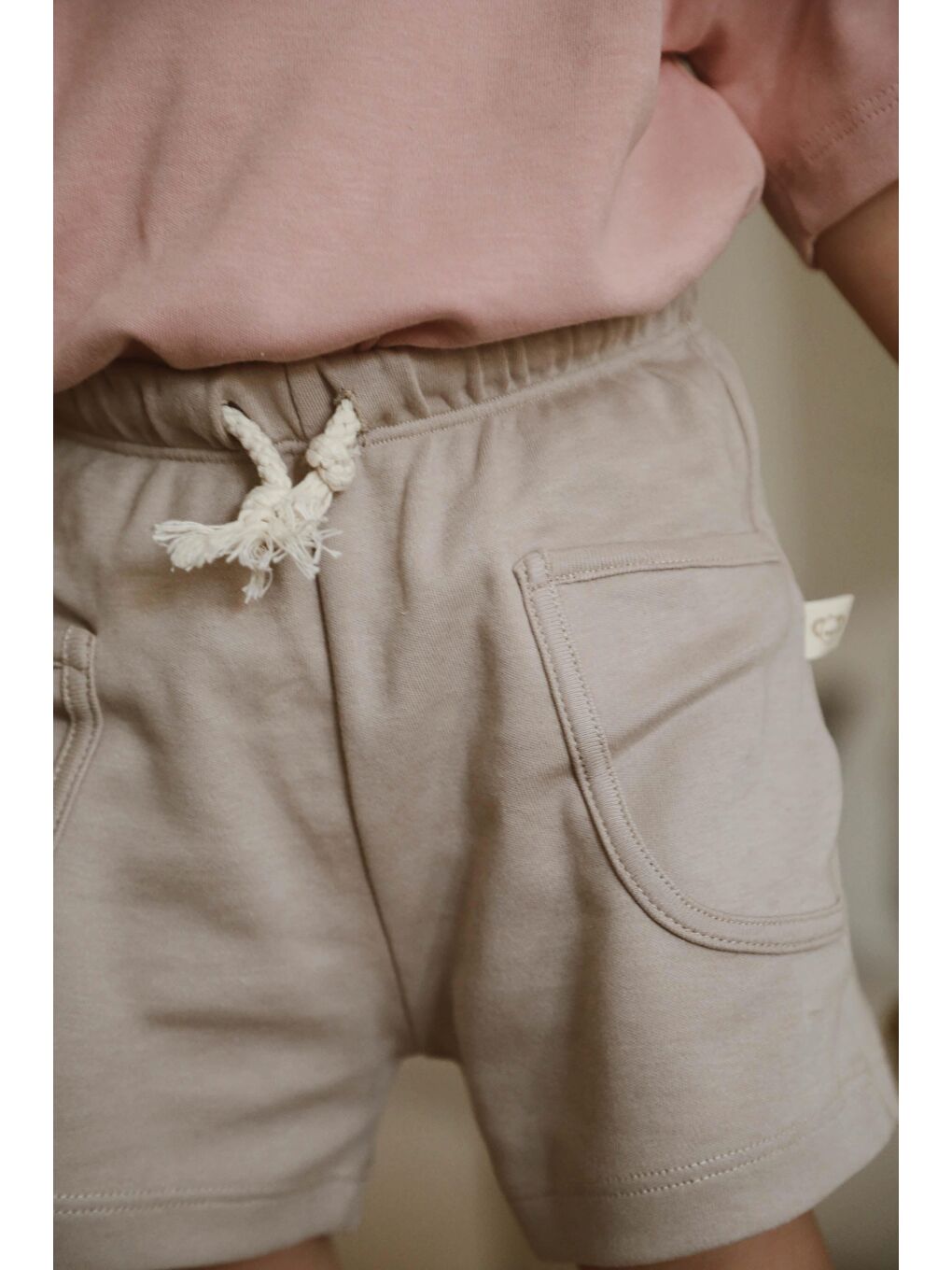 Bej Vizon Basic Cepli Çocuk Şort-1