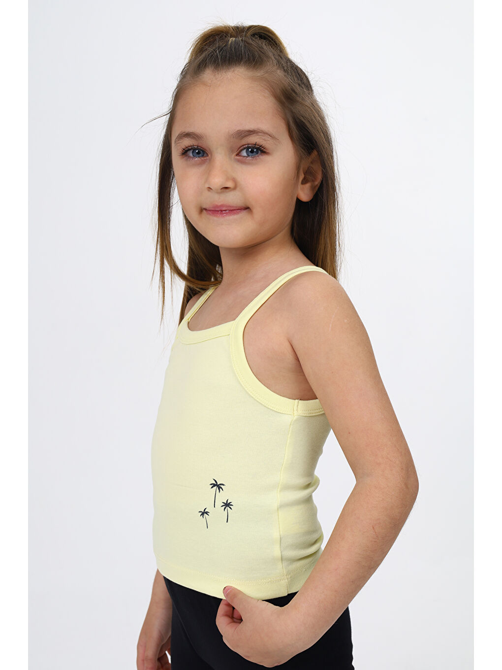 Toontoykids Sari Kız Çocuk Baskılı Atlet - 1