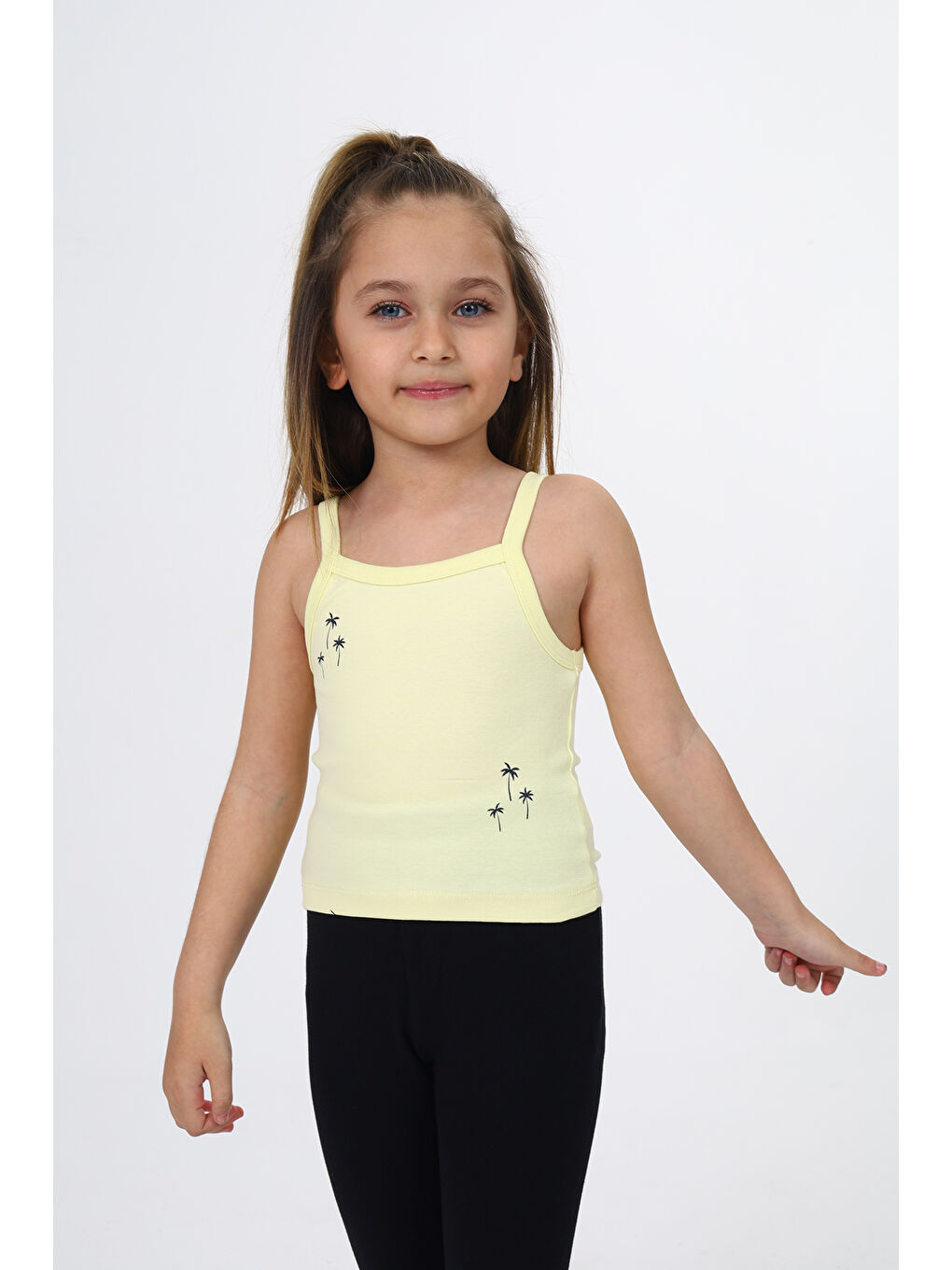 Toontoykids Sari Kız Çocuk Baskılı Atlet - 4