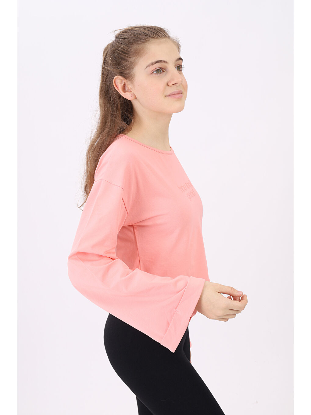 Pembe Kız Çocuk Baskılı Tişört-1