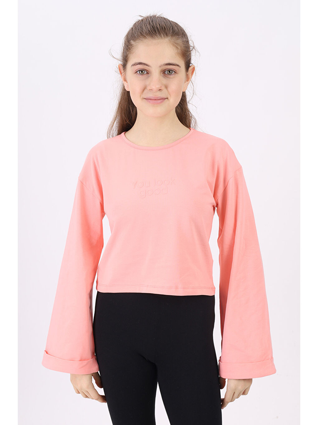 Pembe Kız Çocuk Baskılı Tişört-4