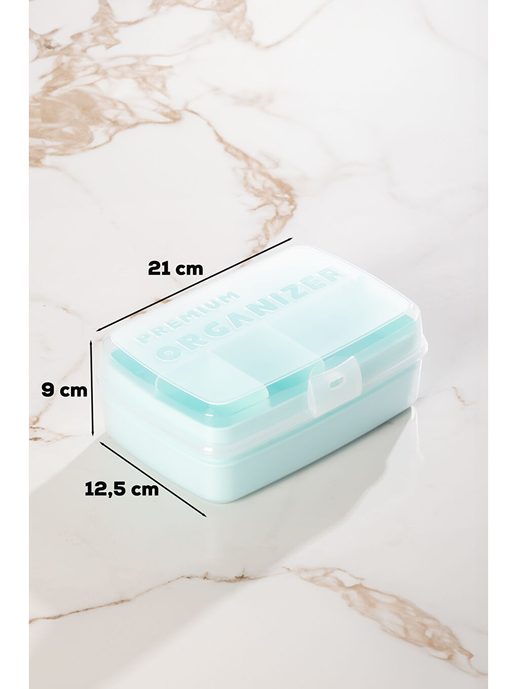 1192-1 Premium 12 Bölmeli Çok Amaçlı Organizer Saklama Kabı Yeşil-2