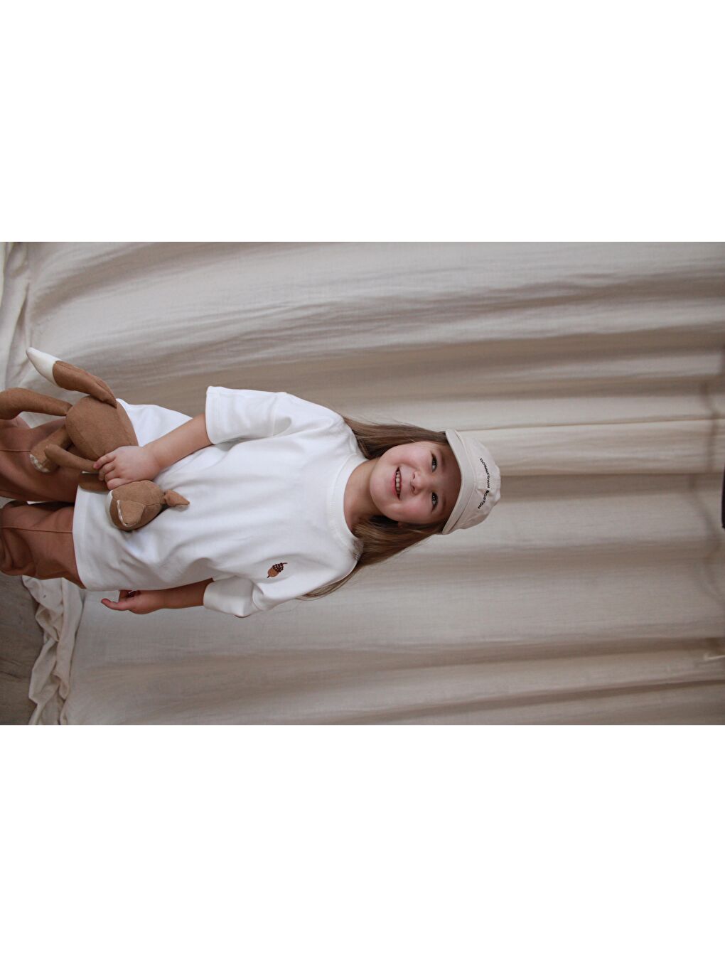 Beyaz Palamut Nakışlı Oversize T-Shirt