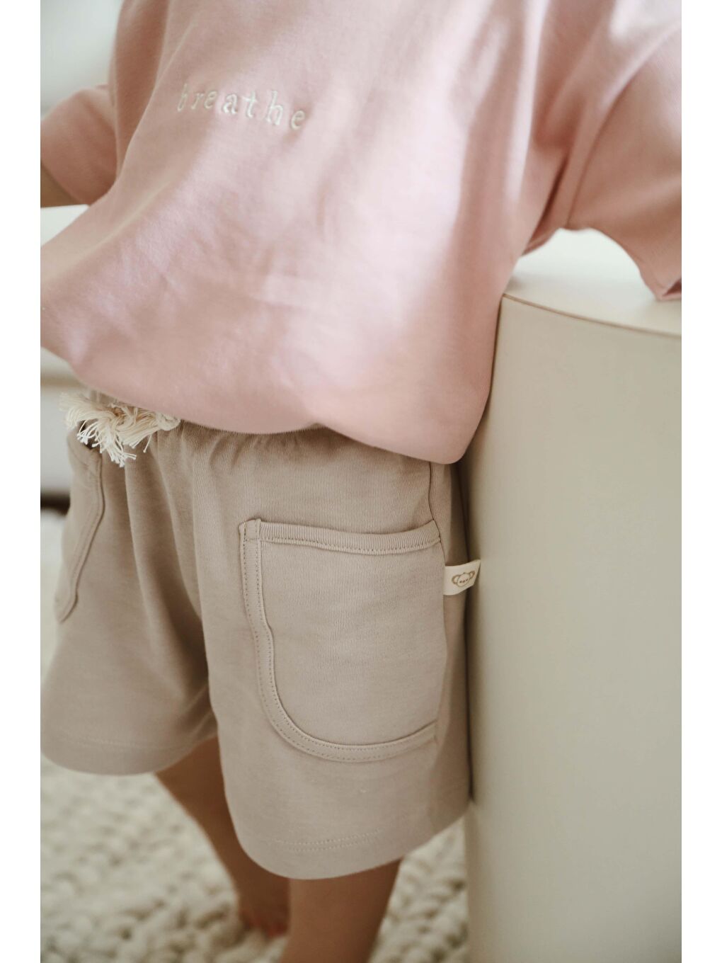 Bej Vizon Basic Cepli Çocuk Şort-5