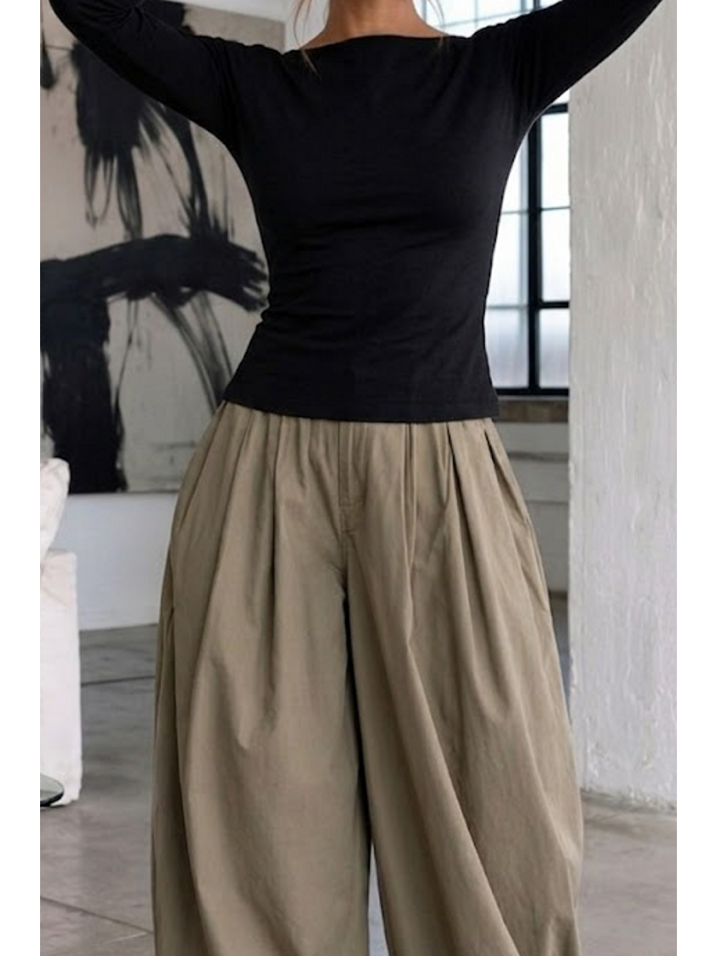 Kadın Gabardin Pamuklu Casual Siyah Bluz-5