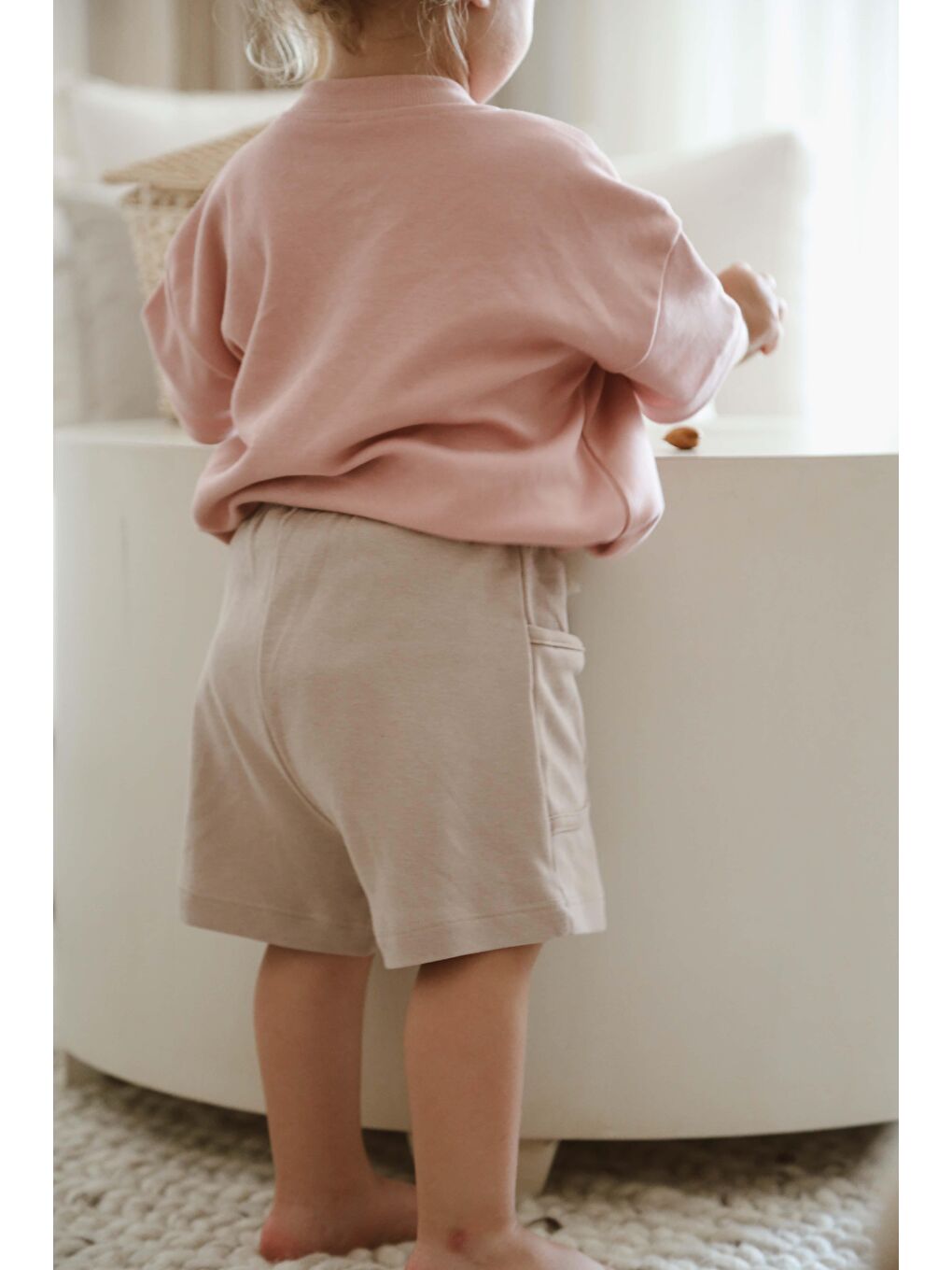 Bej Vizon Basic Cepli Çocuk Şort-6