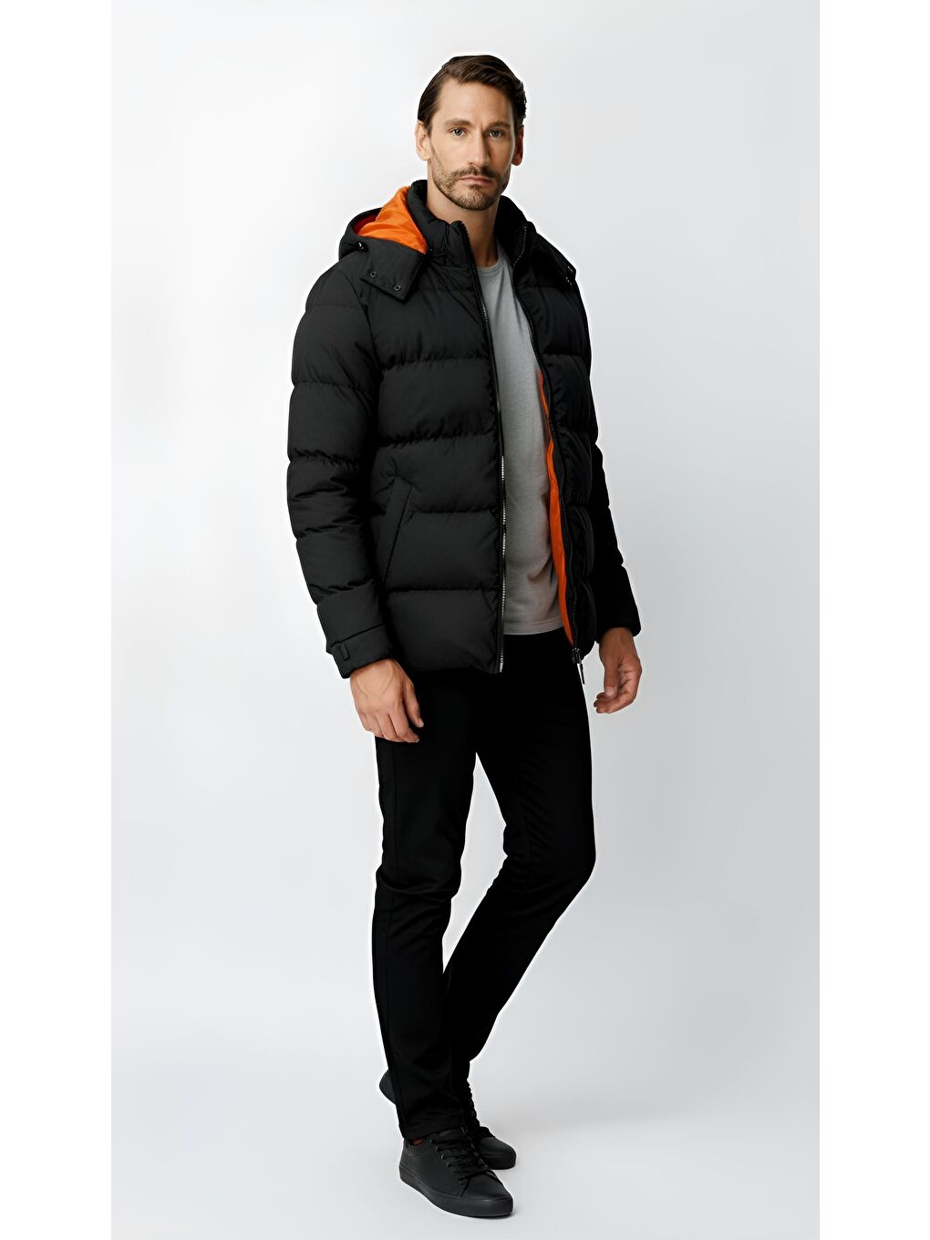 Siyah Erkek Sİyah Standart Şişme Mont-1