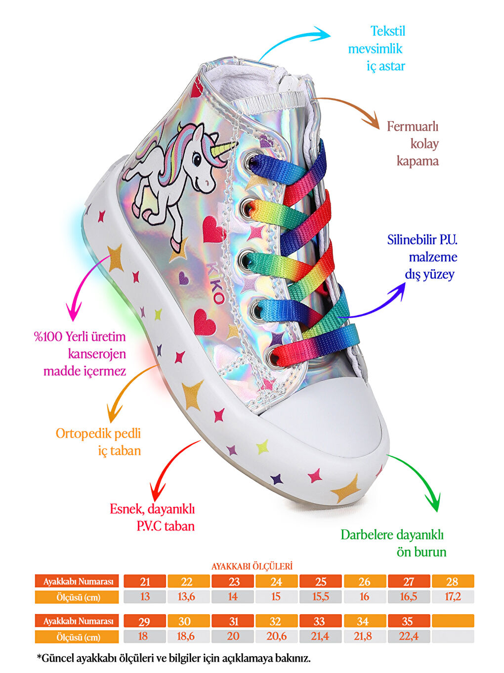 Gri Pames Fermuarlı Işıklı Kız Çocuk Spor Ayakkabı-1