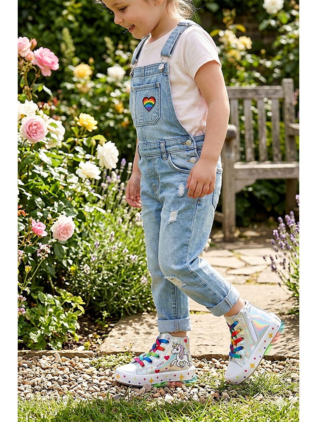 Gri Pames Fermuarlı Işıklı Kız Çocuk Spor Ayakkabı-2